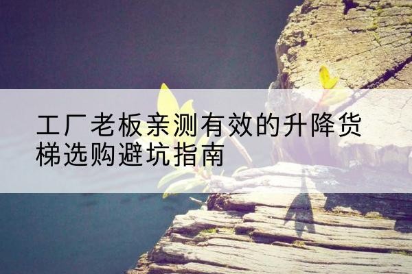 沛县升降货梯怎么选-工厂老板亲测有效的升降货梯选购避坑指南