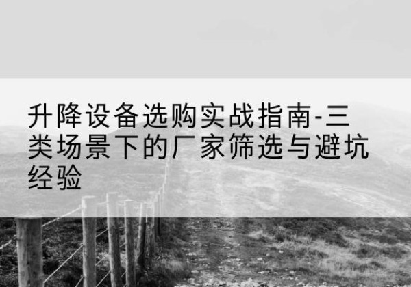 沛县移动式升降机厂家推荐-升降设备选购实战指南-三类场景下的厂家筛选与避坑经验