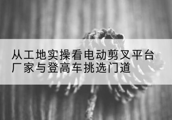 沛县电动剪叉升降平台厂家-从工地实操看电动剪叉平台厂家与登高车挑选门道
