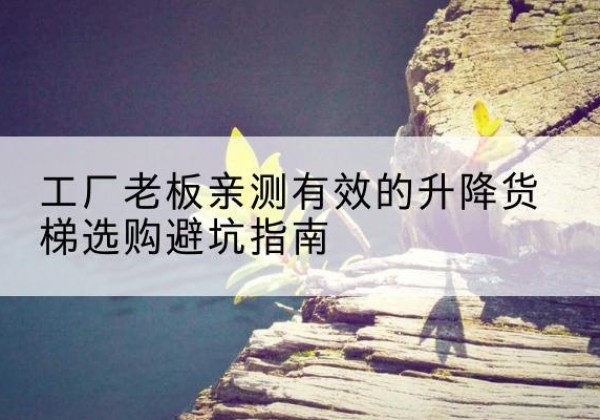 沛县升降货梯怎么选-工厂老板亲测有效的升降货梯选购避坑指南
